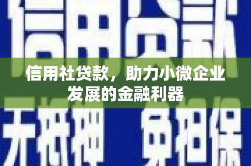 寻乌信用社贷款，助力小微企业发展的金融利器